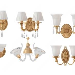 简欧壁灯3D模型下载